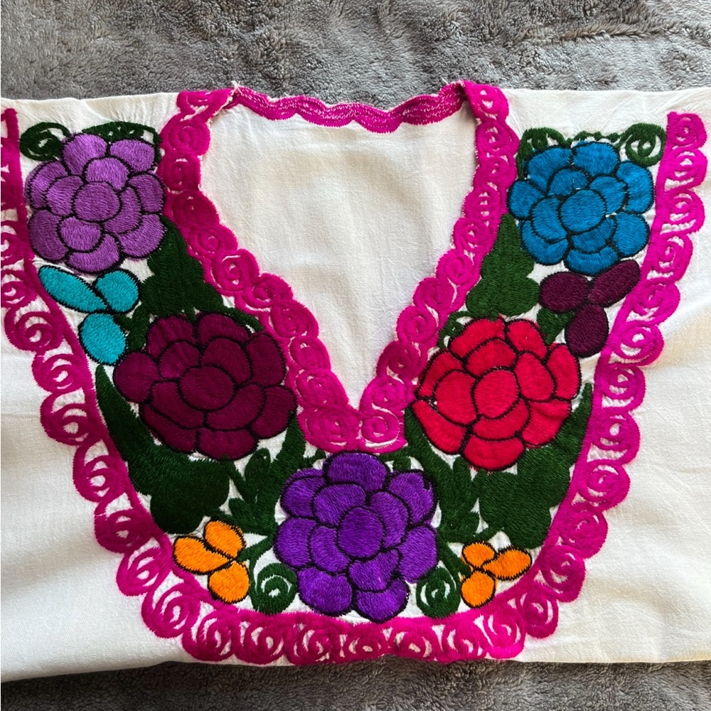 Mexican Embroidered Huipil Top | Handmade Floral Blouse
